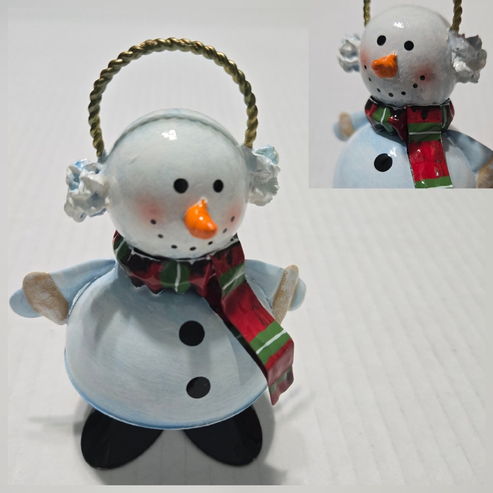 Whimsical Christmas Tabletop Metal Figure Snowman